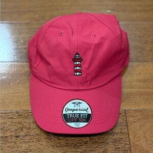 NWT Imperial Sports Mens Red Classic Cut Harbour Town Golf Links Hat OSFA